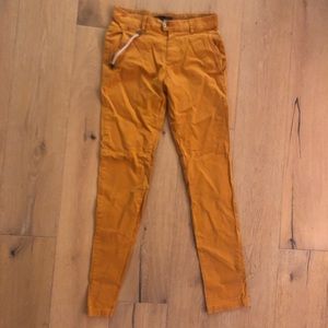 Zara orange chinos pants w rope accent